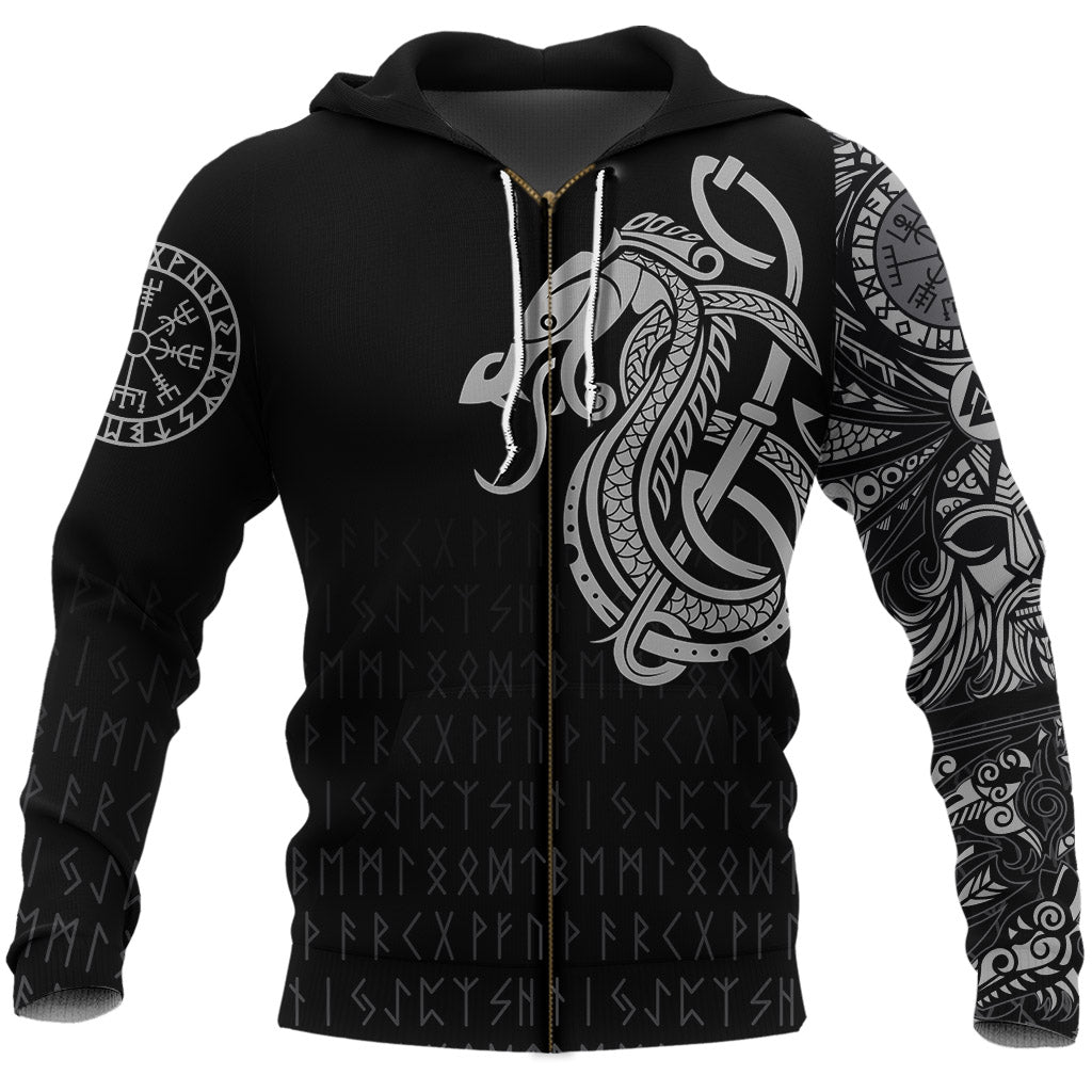Viking Zip Hoodie Dragon RLT12