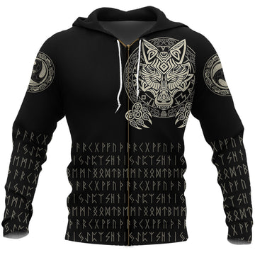 Viking Zip Hoodie Nordic Wolves RLT12