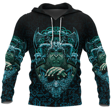Viking Hoodie Odin With Fenrir RLT12