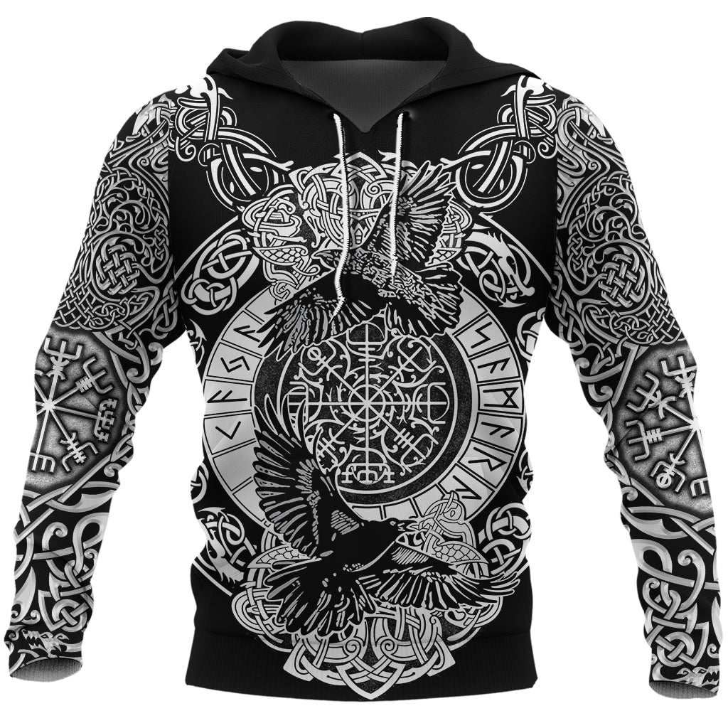 Viking Hoodie Raven and Wolf RLT12