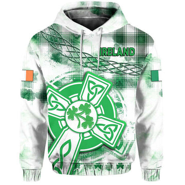 Custom Ireland Cross Cricket Team Hoodie Celtic Irish Green Pattern Unique LT9