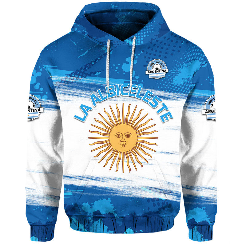 Argentina Sol de Mayo La Albiceleste Flag Style Hoodie Blue LT9