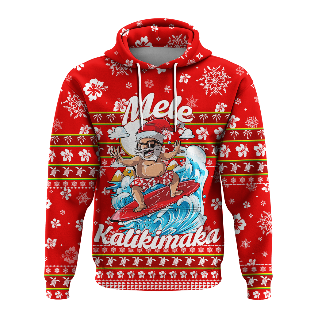 Custom Christmas Hawaii Santas Surf Mele Kalikimaka Hoodie LT2
