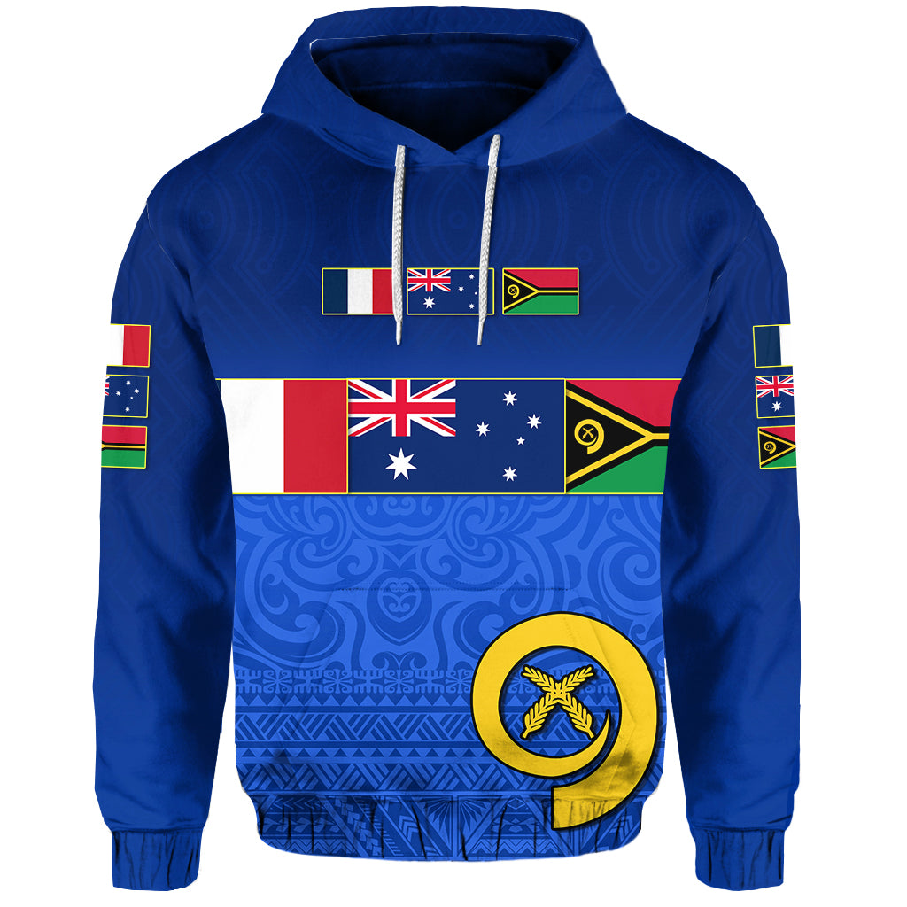 Custom Personalised Vanuatu Hoodie Mix Australia and France Flag LT13