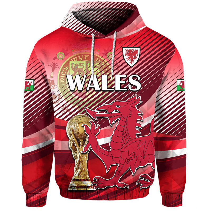 Custom Wales Football Champions Qatar 2022 Sport Style Hoodie Red LT9