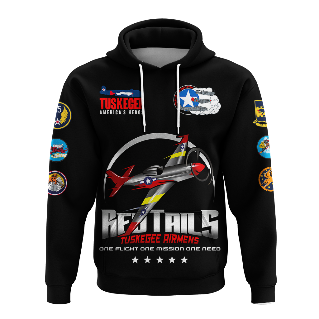 Tuskegee Airmens Red Tails African American Heros Hoodie - LT2