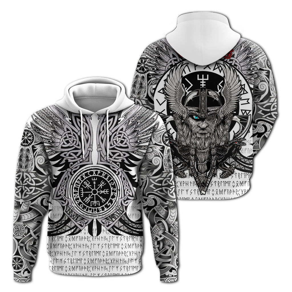 Viking Vegvisir Odin With Huginn And Muninn Hoodie - LT2
