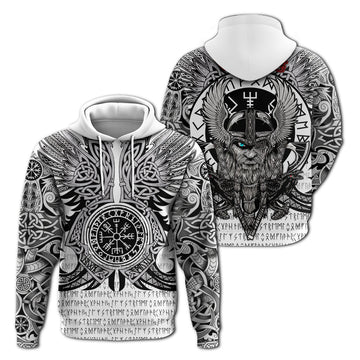 Viking Vegvisir Odin With Huginn And Muninn Hoodie - LT2