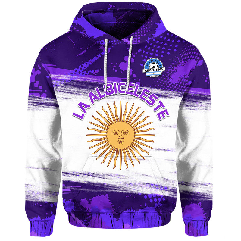 Argentina Sol de Mayo La Albiceleste Flag Style Hoodie Purple LT9