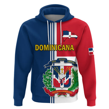 Custom Dominican Republic Hoodie Coat Of Arms And Flag Map LT9
