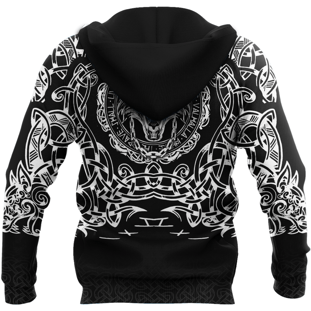 Viking Zip Hoodie - Fenrir Viking 3D RLT12