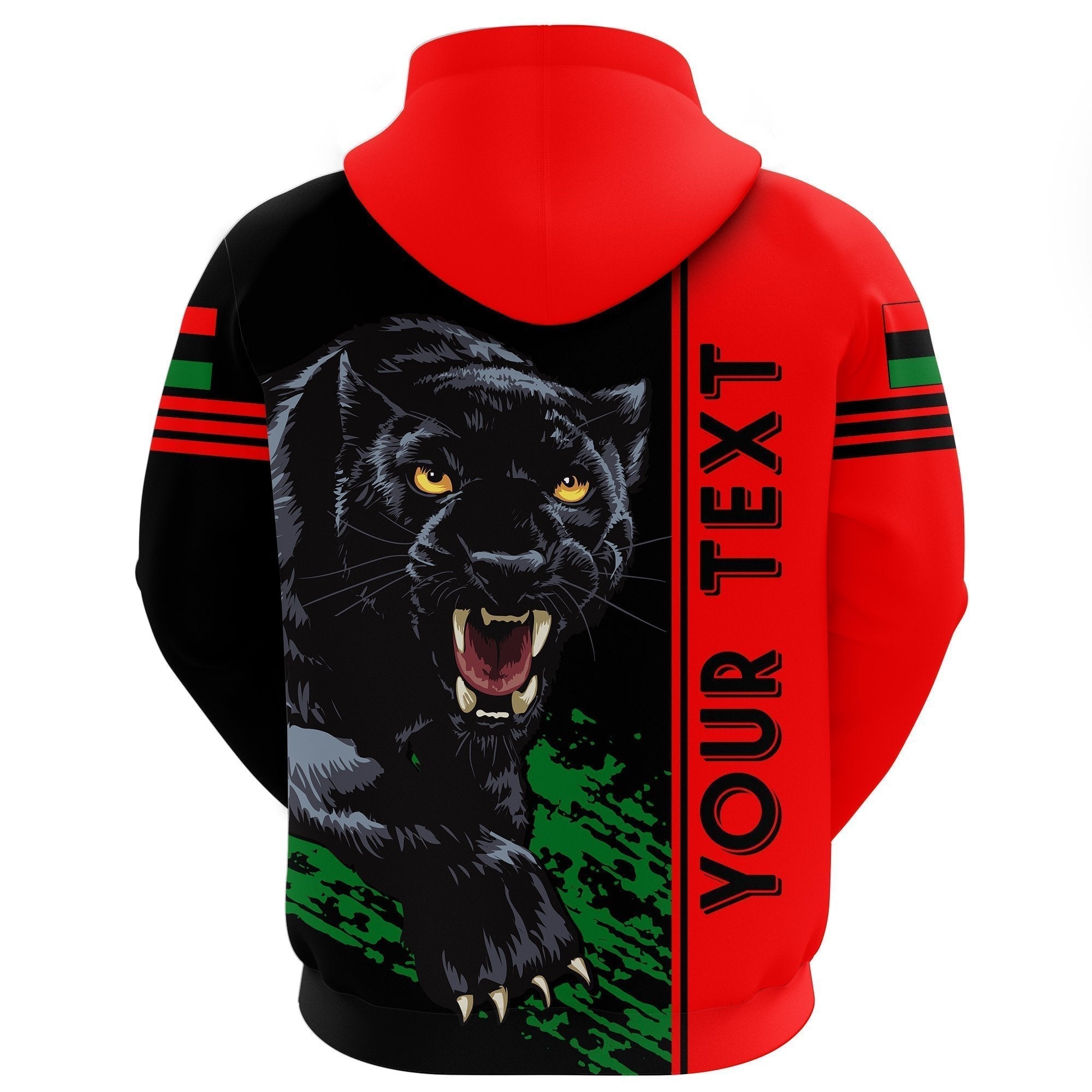 African Hoodie Custom Pan - Africanism Black Panther Hoodie Quarter Style