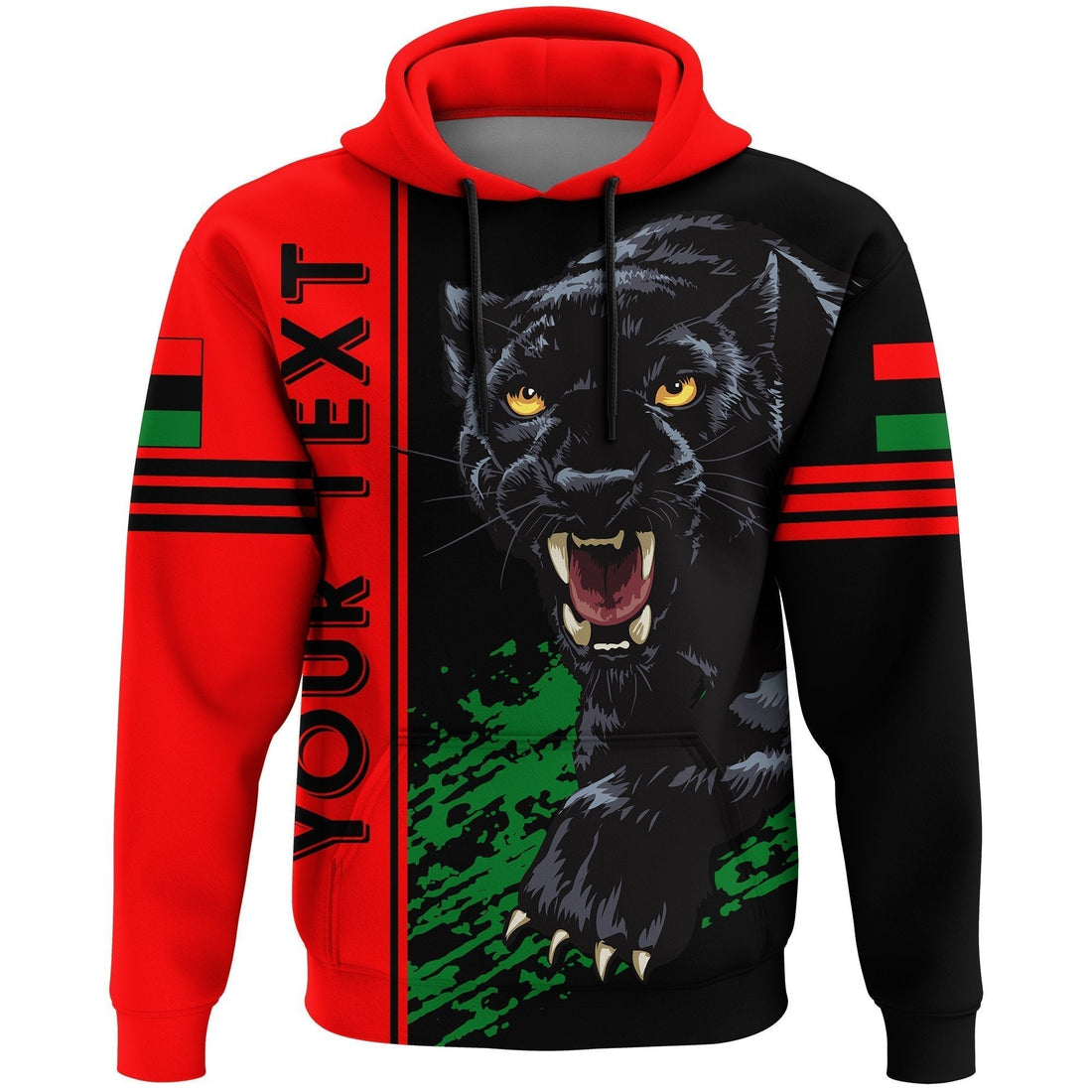 African Hoodie Custom Pan - Africanism Black Panther Hoodie Quarter Style