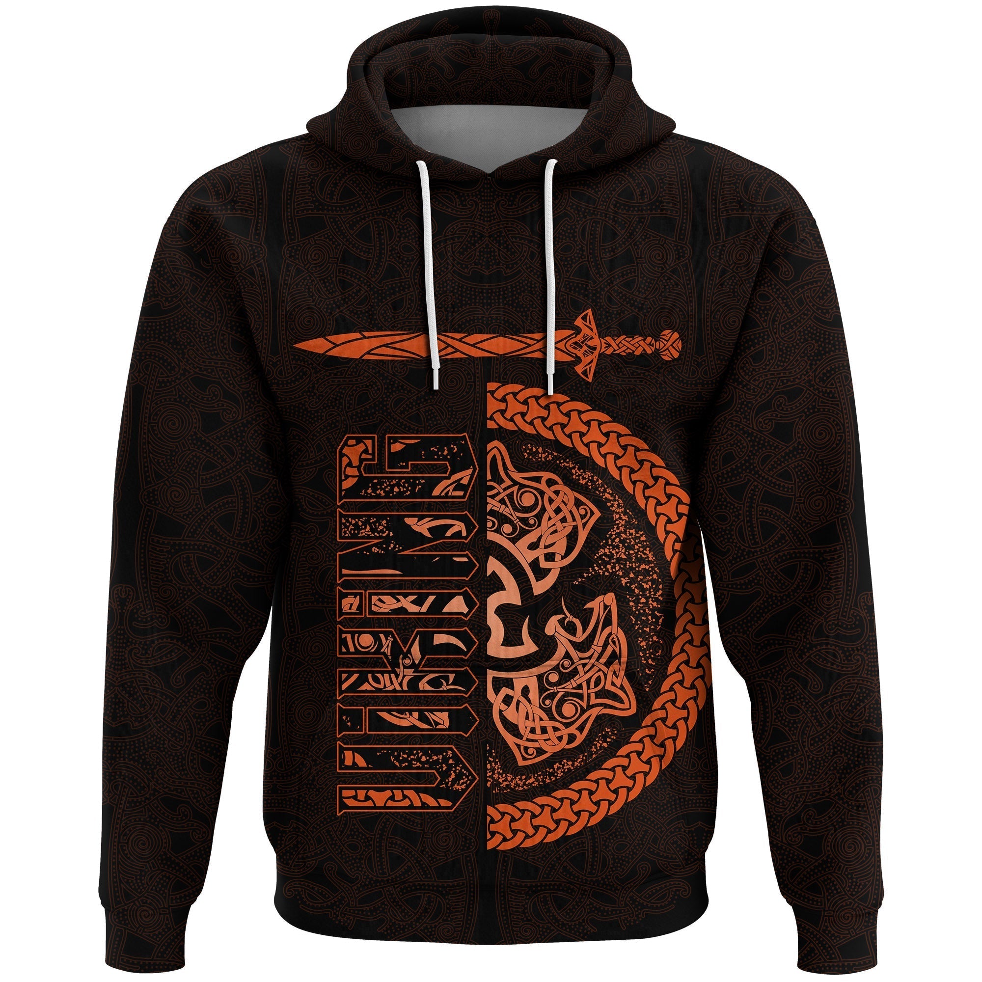 Viking Hoodie Fierce Wolf Totemic Animal RLT12
