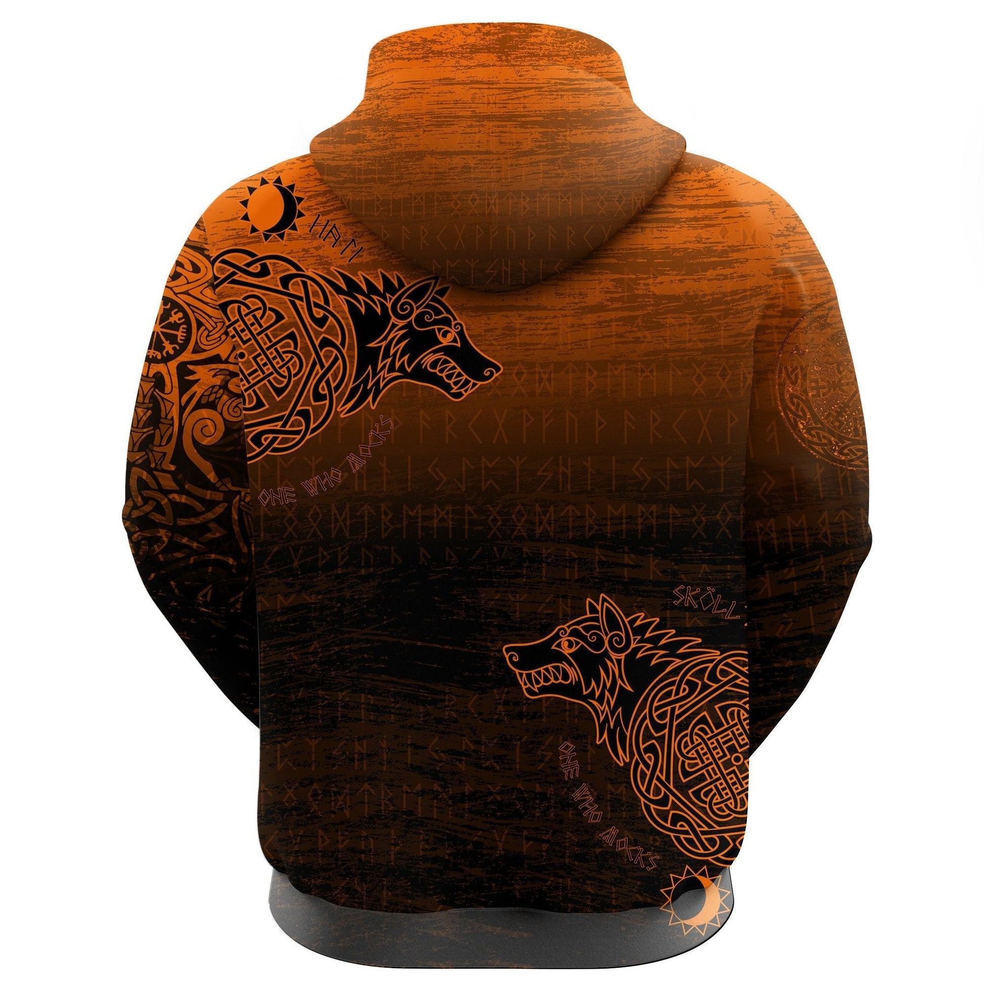 Viking Zip Hoodie, Skoll and Hati Orange RLT12