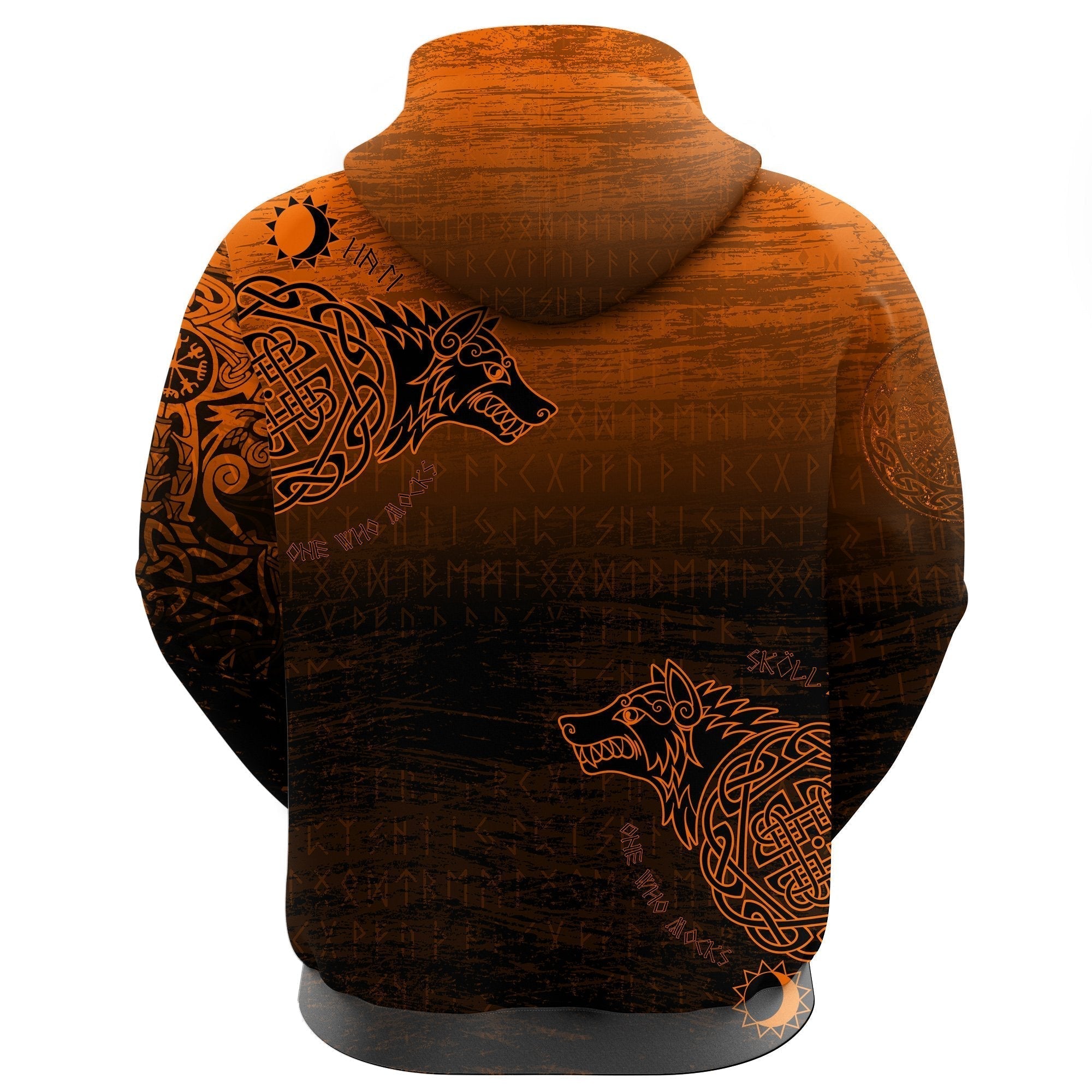 Viking Zip Hoodie, Skoll and Hati Orange RLT12
