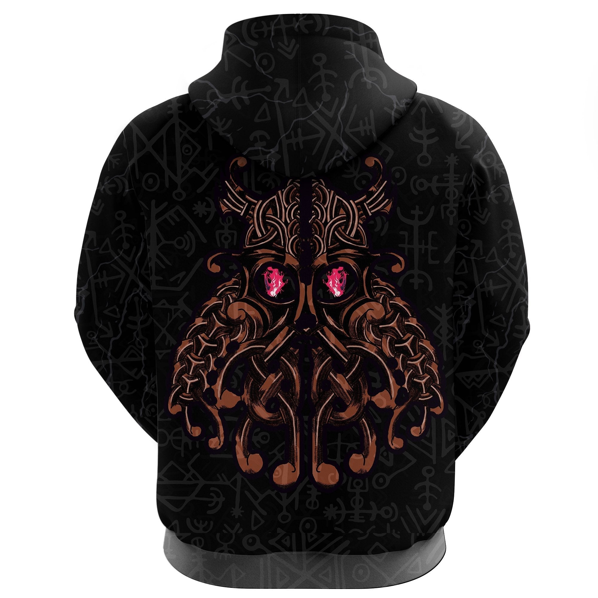 Viking Zip Hoodie, Odin God Furthark Tattoo Special RLT12