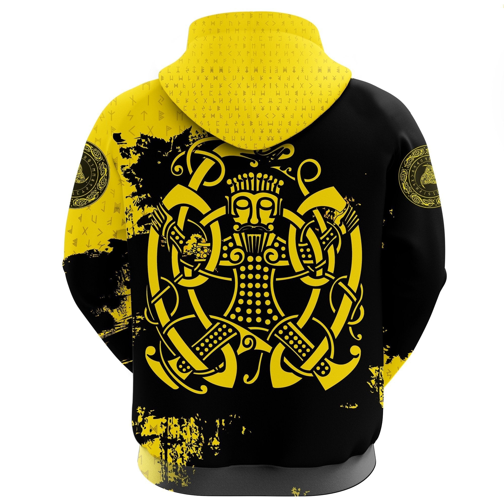 Viking Zip Hoodie, Loki Bound Triskele Rune Gold RLT12