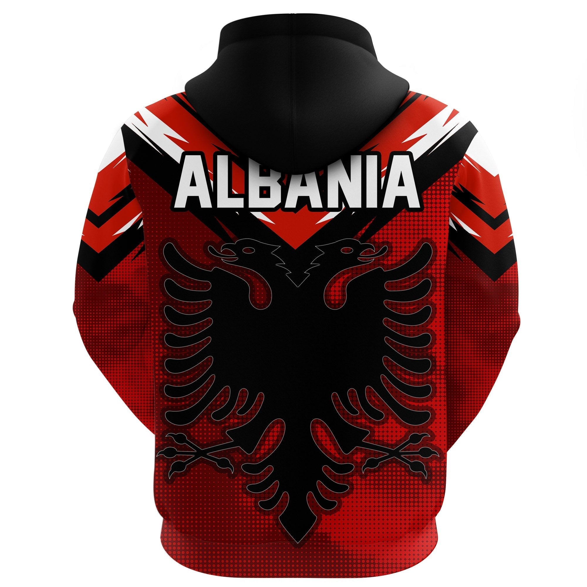 Albania Hoodie, Albania Black Double Headed Eagle Flag