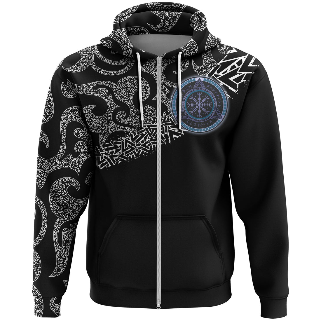 Viking Zip Hoodie - Raven Of Odin RLT12