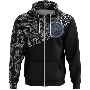 Viking Zip Hoodie - Raven Of Odin RLT12