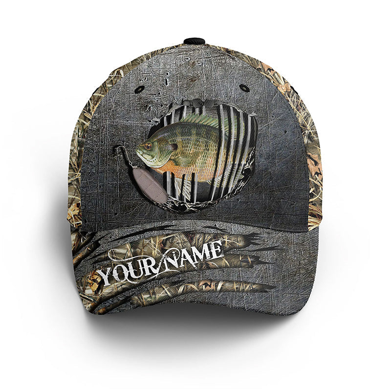 Bluegill Fishing Camo Custom Fishing Hat Adjustable Mesh Unisex Fishing Baseball Angler Hat Cap, Fishing Classic Cap