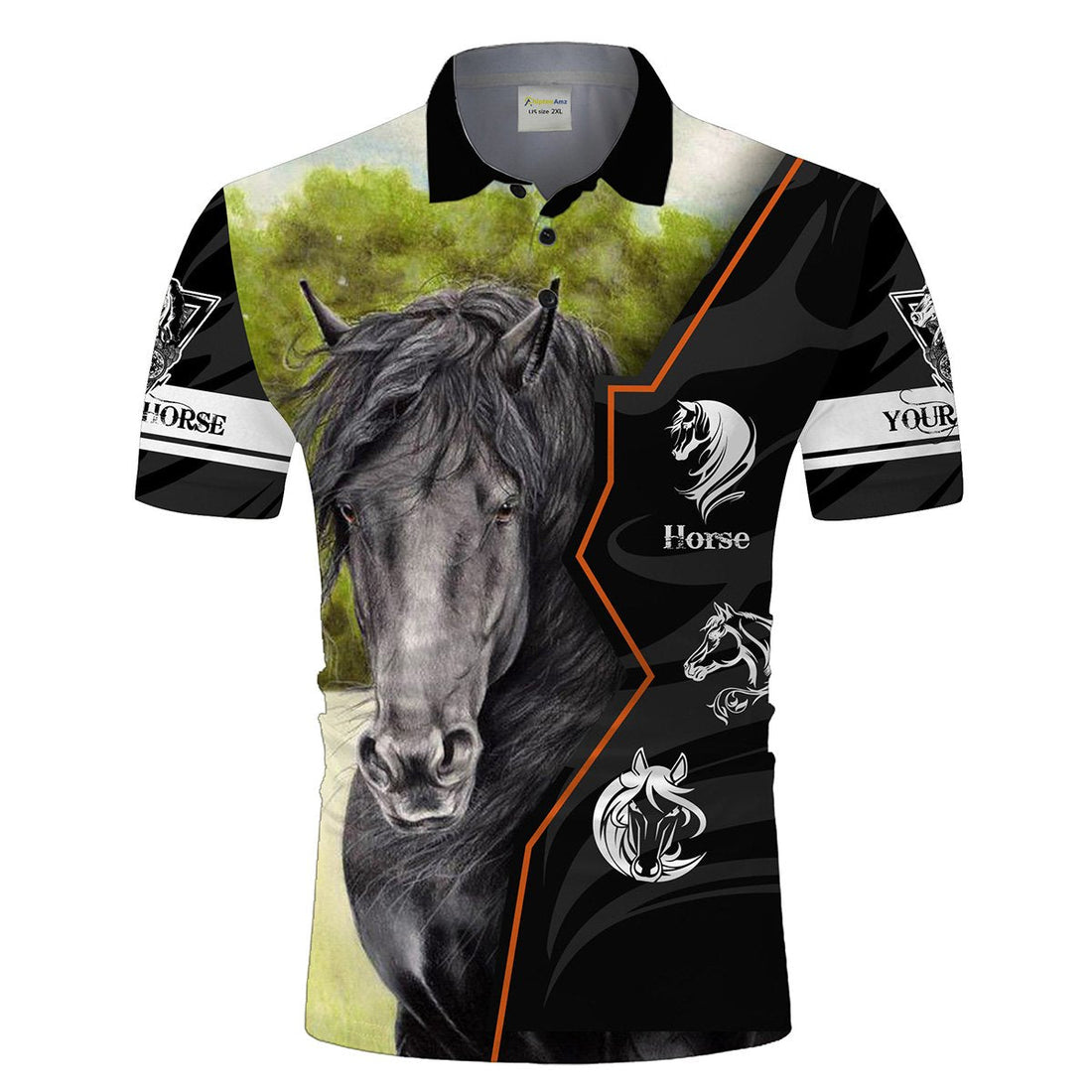 Friesian Horse Custom Name UV Protection Quick Dry Upf 30 + Horse Riding Polo Shirt, Custom Gifts For Horse Lovers
