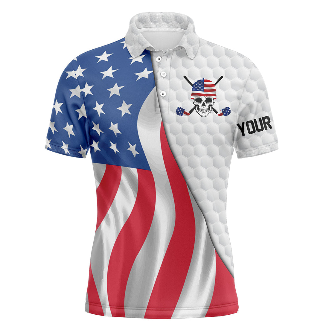 Golf Polo Shirt For Men Custom American Flag Golf Upf Shirts, Gifts For Golf Lovers