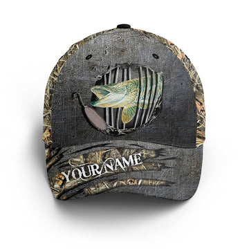 Musky Fishing Camo Custom Fishing Hat Adjustable Mesh Unisex Fishing Baseball Angler Muskellunge Cap, Fishing Classic Cap