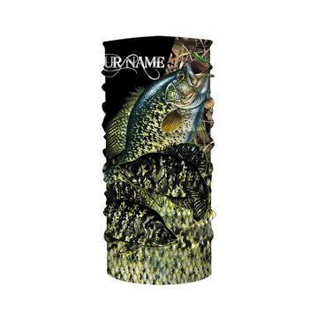 Crappie Fishing Green Scales Camo UV Protection Quick Dry Customize Name Long Sleeves UPF 30+ Personalized Gift For Fisherman, Fishing Neck Gaiters