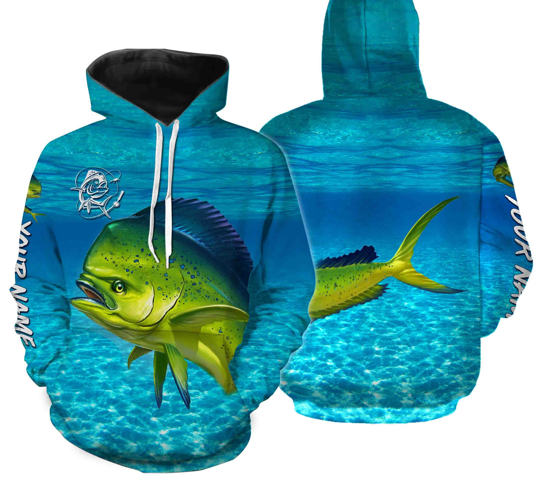 Mahi Mahi (Dorado) Fishing Customize Name Fishing Water Camo All Over Printed Shirts Personalized Fishing Gift