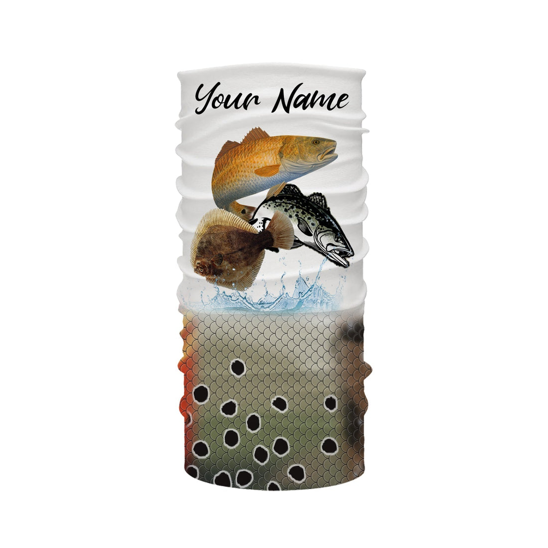 Texas Inshore Slam Redfish, Speckled Trout, Flounder Fishing Scales Custom Name Long Sleeves, Hooded Fishing Shirt, Fishing Jersey, Fishing Neck Gaiters