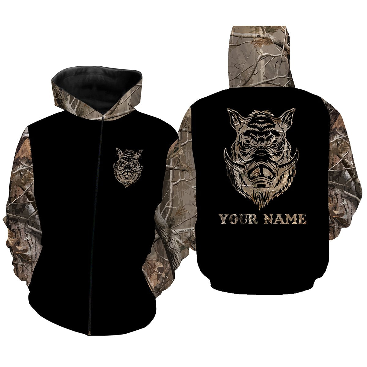 Boar Camouflage Custom Name All Over Print Shirts