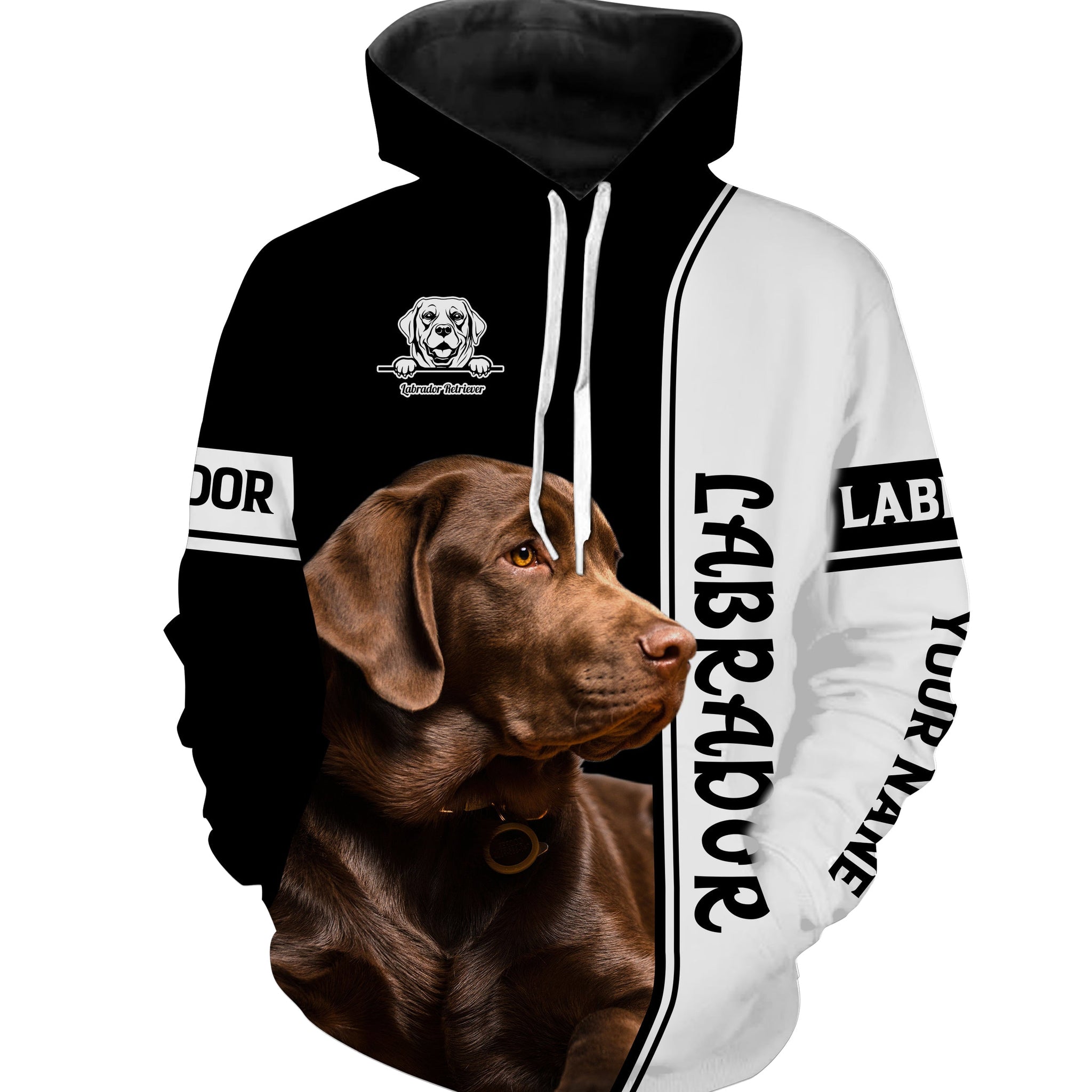 Chocolate Labrador Retriever Custom Name Full Printing Shirts Gifts For Labs Dog Lovers