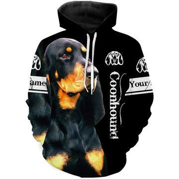 Black And Tan Coonhound 3D All Over Printed Hoodie Coonhound Dog Personalized Gifts For Hound Lovers