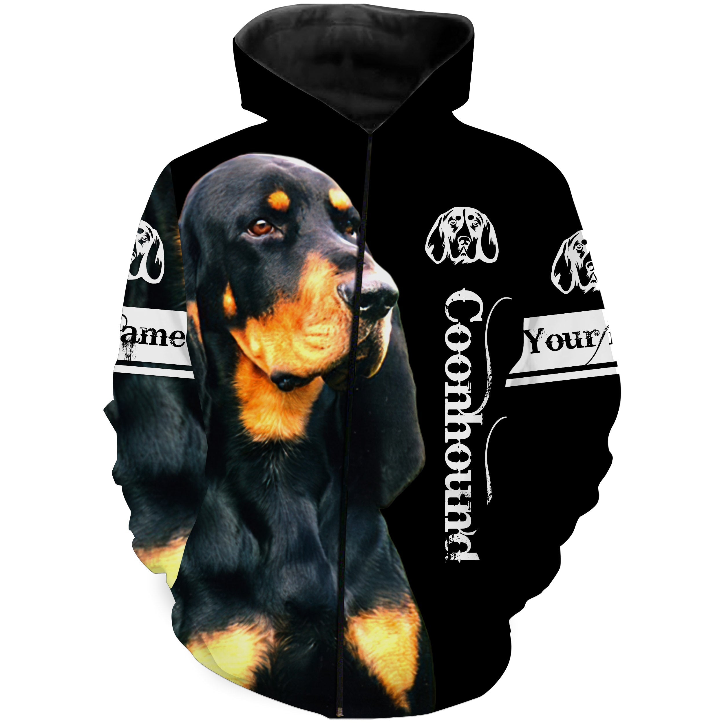 Black And Tan Coonhound 3D All Over Printed Hoodie Coonhound Dog Personalized Gifts For Hound Lovers