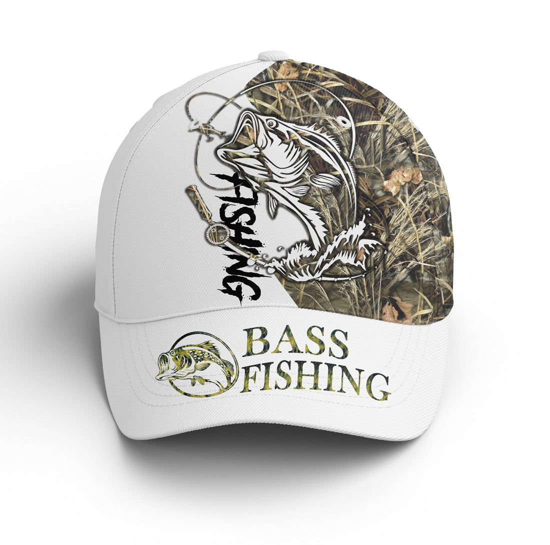 Largemouth Bass Fishing Camo Hat Adjustable Mesh Unisex Fishing Baseball Angler Hat, Fishing Classic Cap