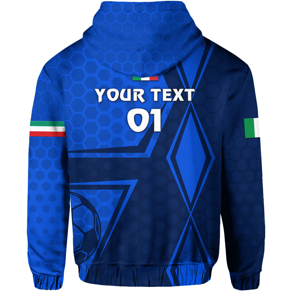 Custom Italy Hoodie Unique Style Blue, Custom Text And Number LT8