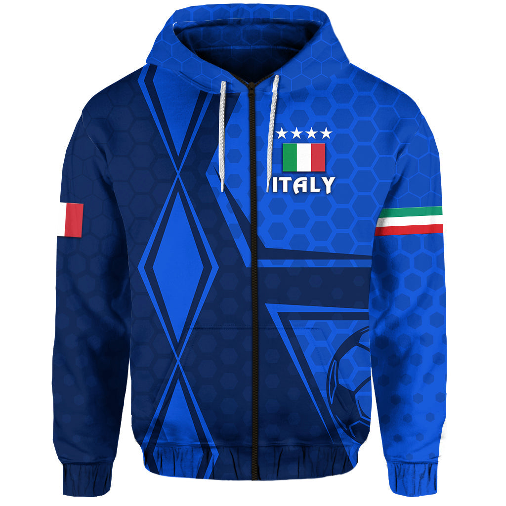 Custom Italy Zip Hoodie Unique Style Blue, Custom Text And Number LT8