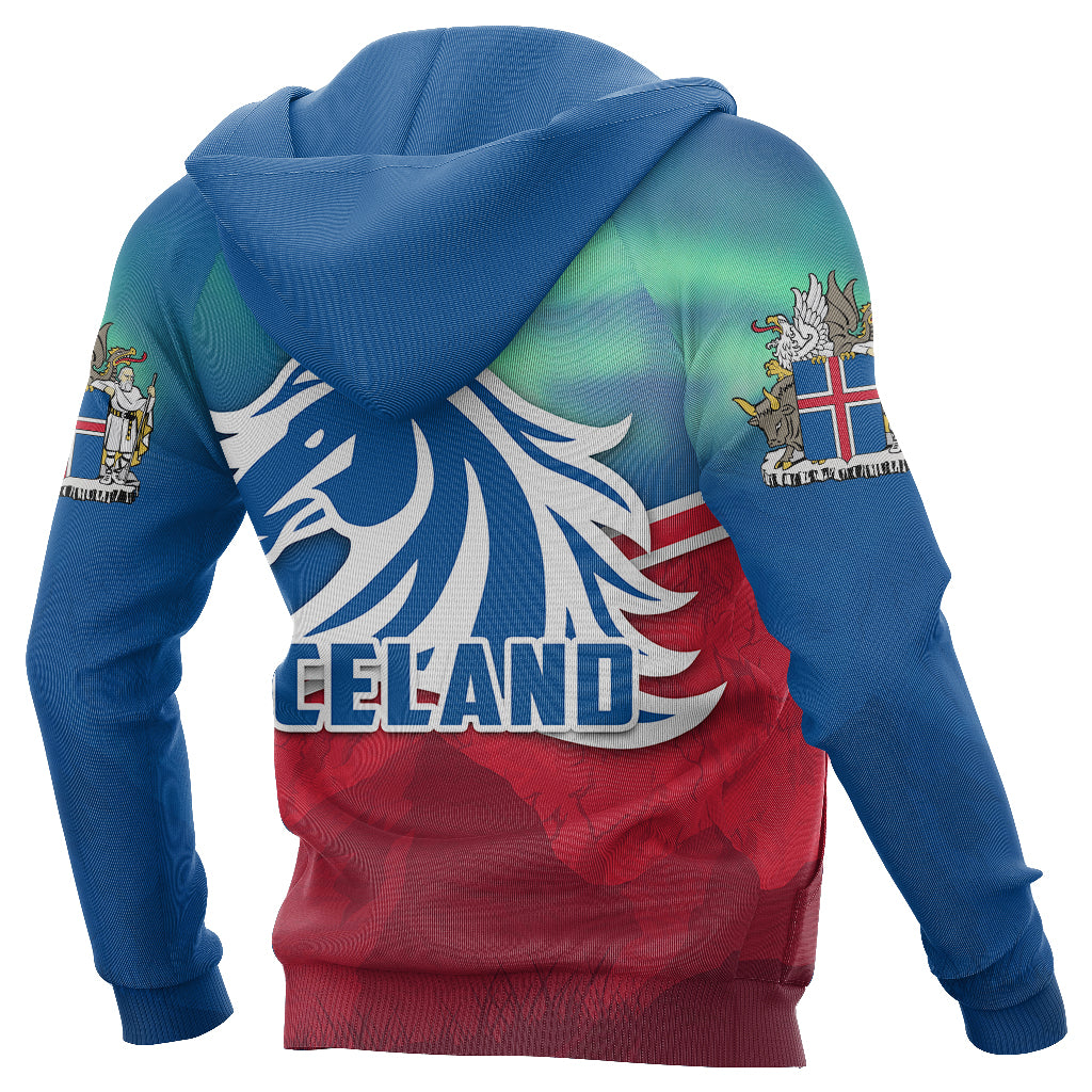 Icelandic Horse Zip Hoodie Aurora Mountain