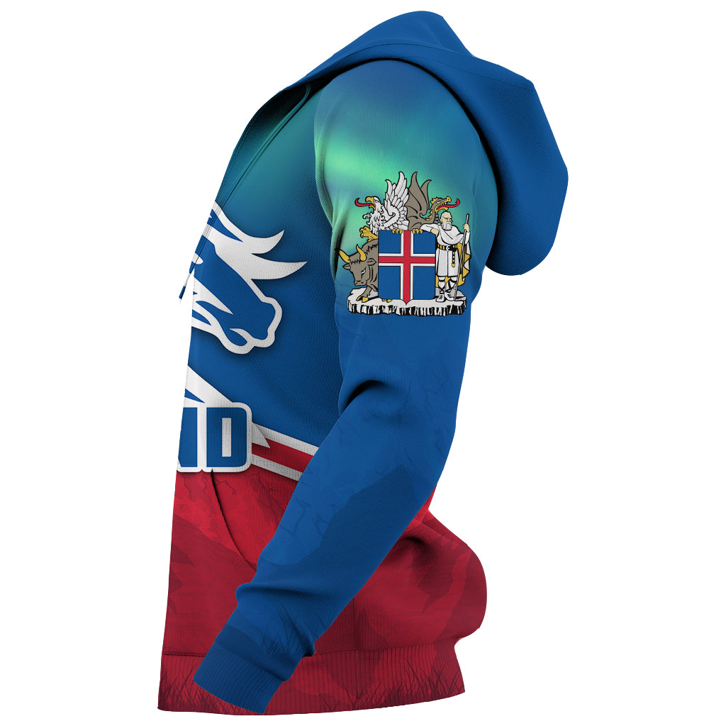 Icelandic Horse Zip Hoodie Aurora Mountain