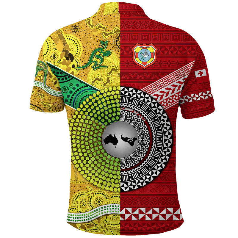 Tonga Ikale Tahi Ngatu And Australia Wallabies Aboriginal Polo Shirt Rugby Together LT8