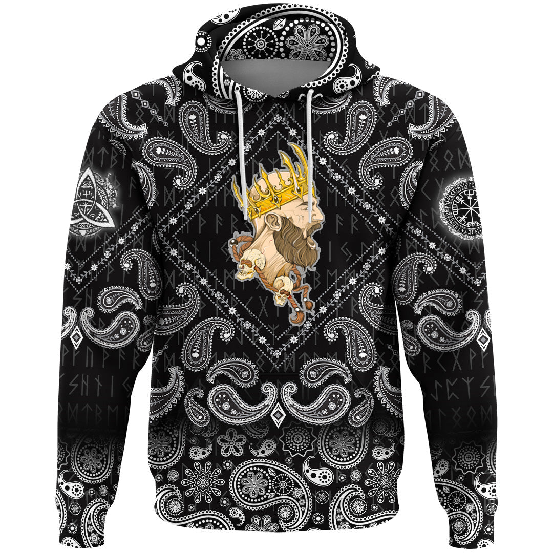 Viking Hoodie In The Crown copy with Bandana Paisley Style RLT12