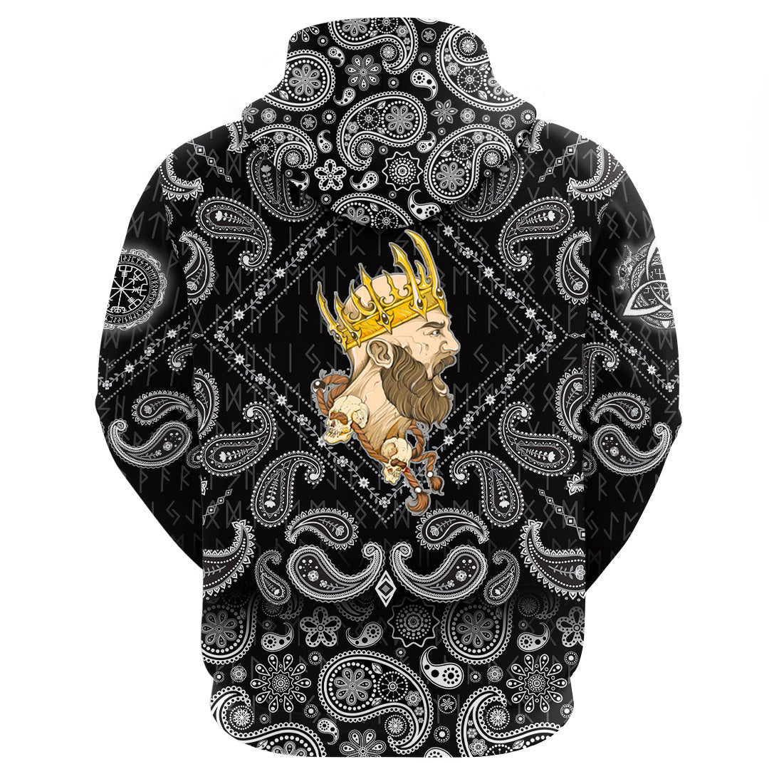 Viking Hoodie In The Crown copy with Bandana Paisley Style RLT12