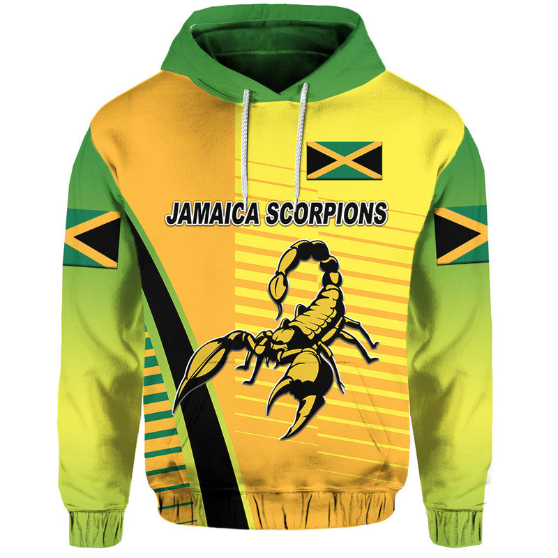 Custom Jamaica Cricket Scorpions Hoodie Simple Style Yellow LT8