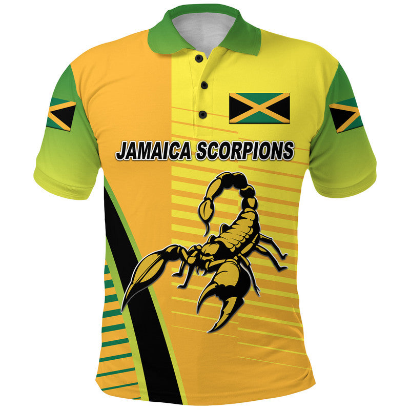 Custom Jamaica Cricket Scorpions Polo Shirt Simple Style Yellow LT8