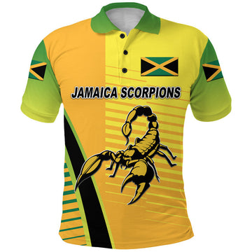 Custom Jamaica Cricket Scorpions Polo Shirt Simple Style Yellow LT8