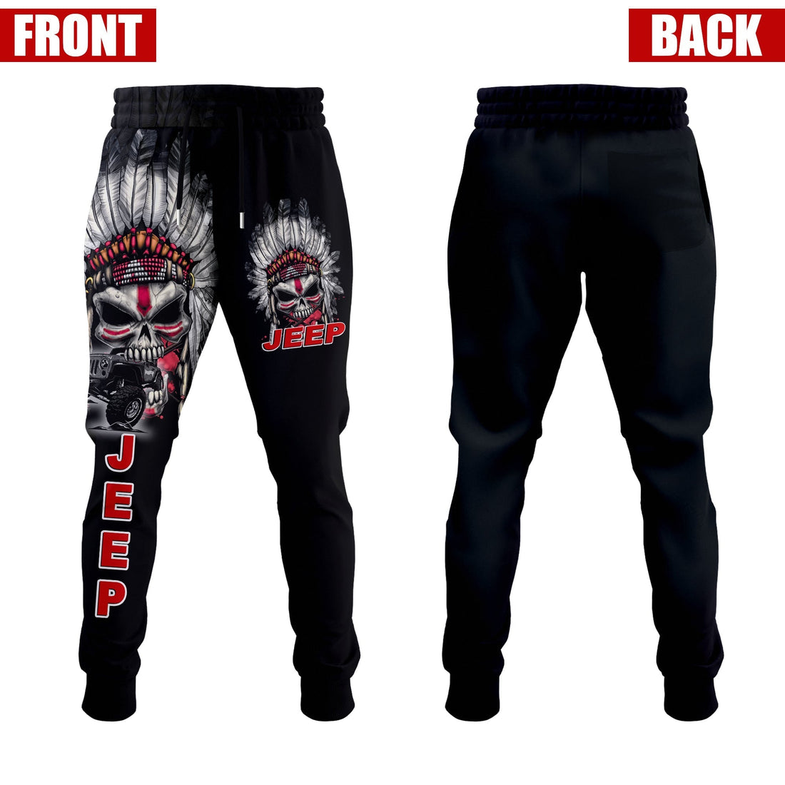 Native Skull Joggers Pants Angry Skull LT6