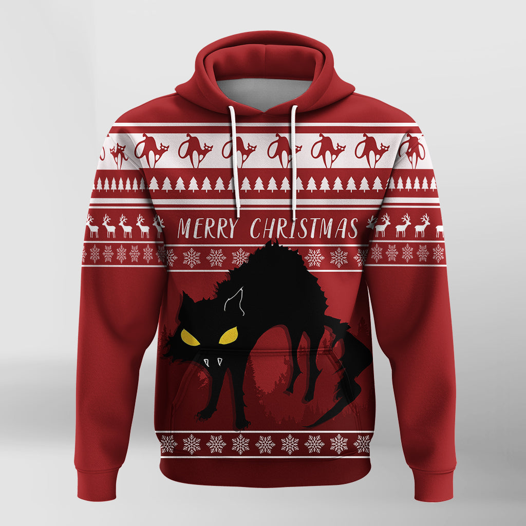 Jolakotturinn Iceland Yule Cat With Christmas Pattern Hoodie LT7