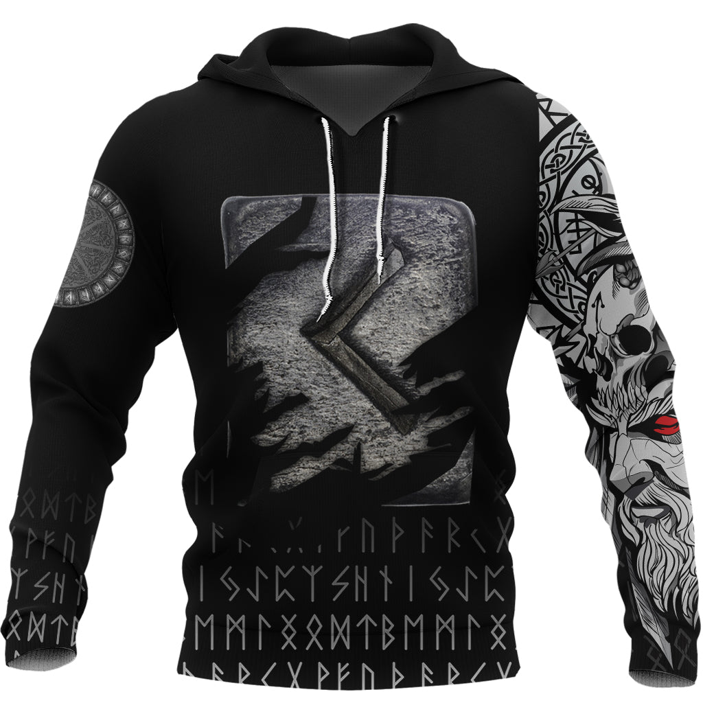 Viking Hoodie Kenaz Norse Runes RLT12